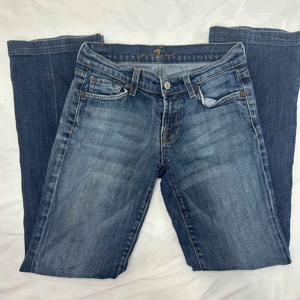 7 For All Man Kind Boot Cut Medium Wash Mid Rise women’s Jeans size 26